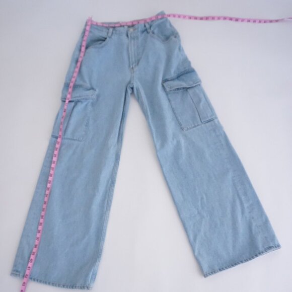 Agolde Los Angeles Utility Wide Leg Jeans Light Wash 90s Minimalist Model Off 28 - Picture 2 of 14